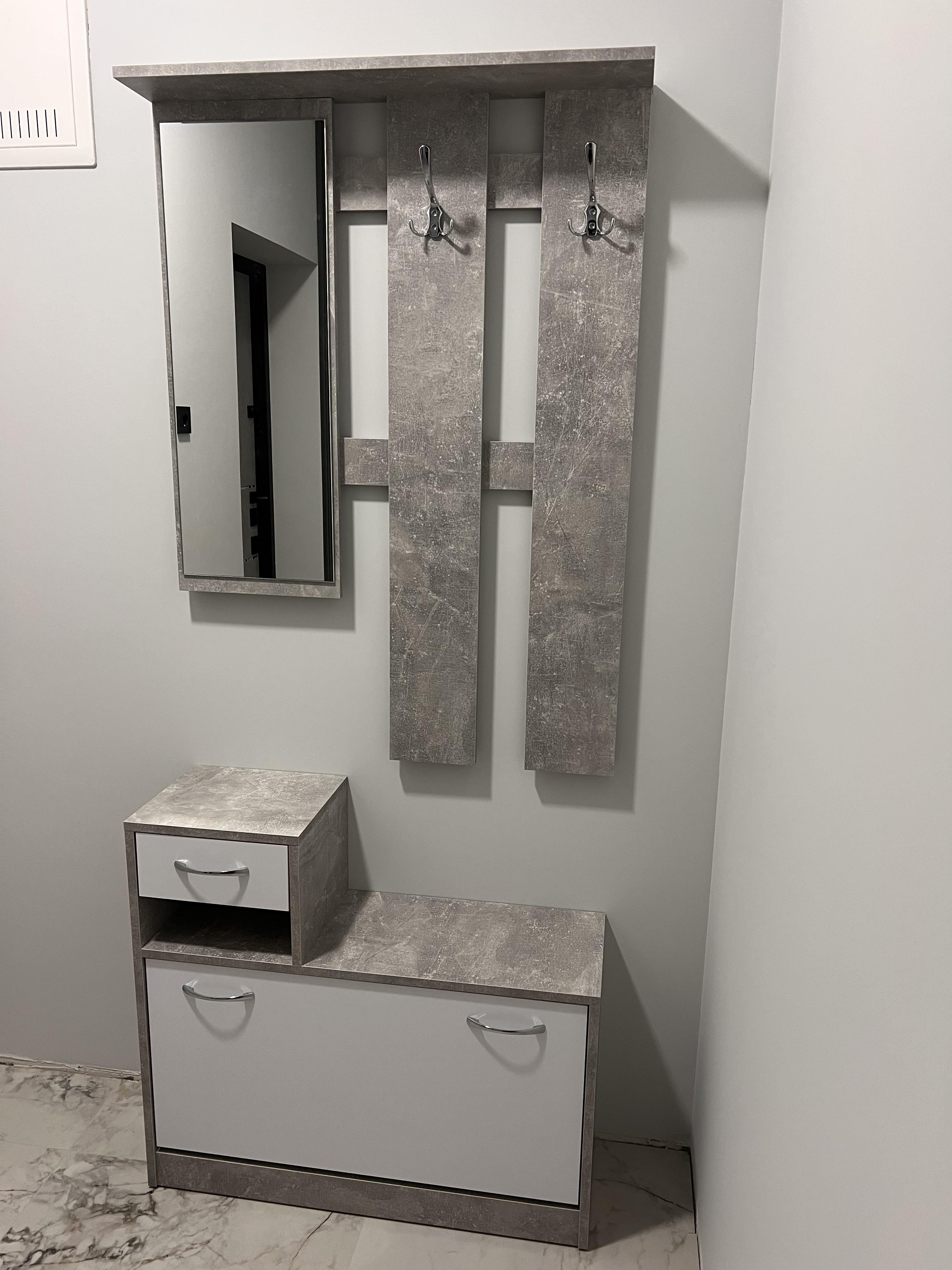 Прихожая RUDOLF 2 с зеркалом Серый бетон (ART2123)