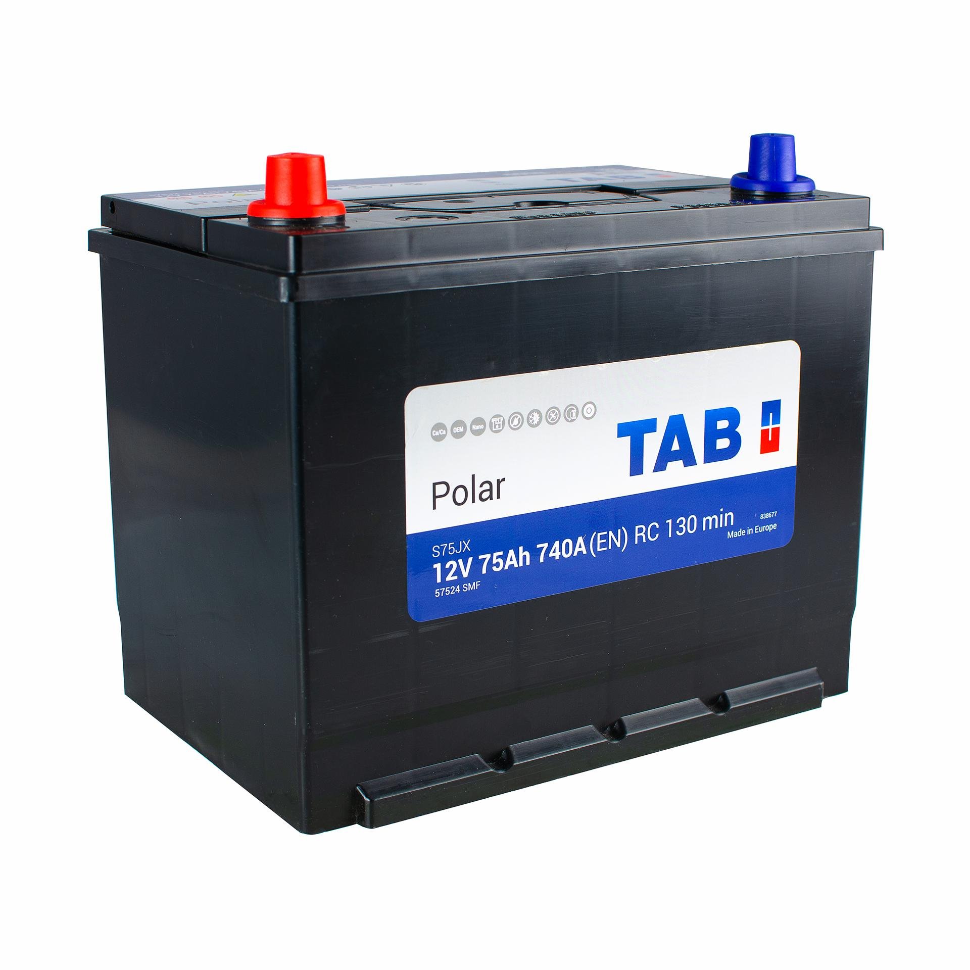 Аккумулятор TAB Polar Japan 75 Ah/12V 1 плюс слева