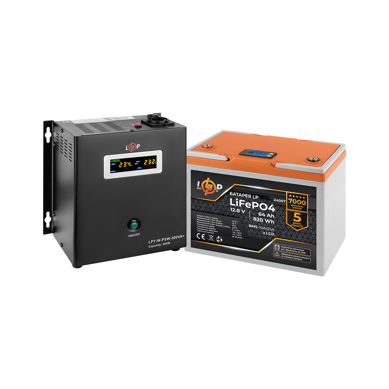 Комплект резервного питания LogicPower ИБП литиевая LiFePO4 батарея UPS W500 АКБ LiFePO4 820Wh