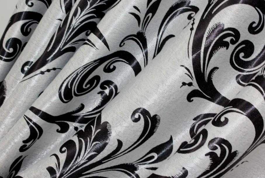 Ткань для штор блекаут Лилия двусторонняя Серый/черный (140ш) Ткань для штор блекаут Лилия двусторонняя Серый/черный (140ш)