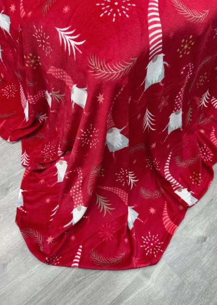 Покривало з різдвяним принтом Decorator WellSoft 150х210 см Червоний (87-180) - фото 6 Покривало з різдвяним принтом Decorator WellSoft 150х210 см Червоний (87-180) - фото 6