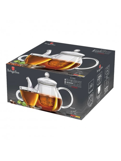 Заварочный чайник Berlinger Haus Black Silver Collection 1 л (BH-7828) - фото 2 Заварочный чайник Berlinger Haus Black Silver Collection 1 л (BH-7828) - фото 2