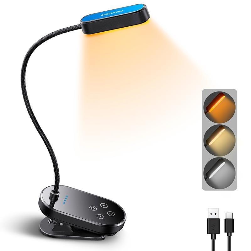 Настільна лампа Glocusent Mini clip-on Book light акумуляторна Black (020050) - фото 3