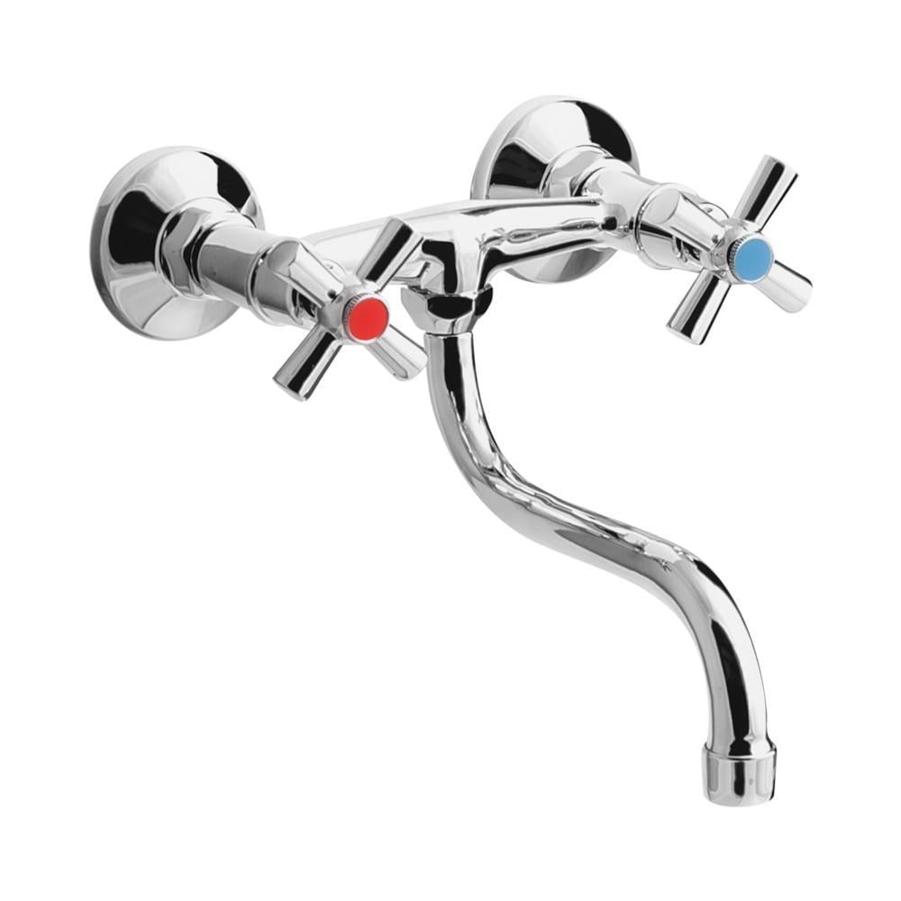 Смеситель хромированный настенный для кухни двухвентильный WAL PRO8-A422 Смеситель хромированный настенный для кухни двухвентильный WAL PRO8-A422