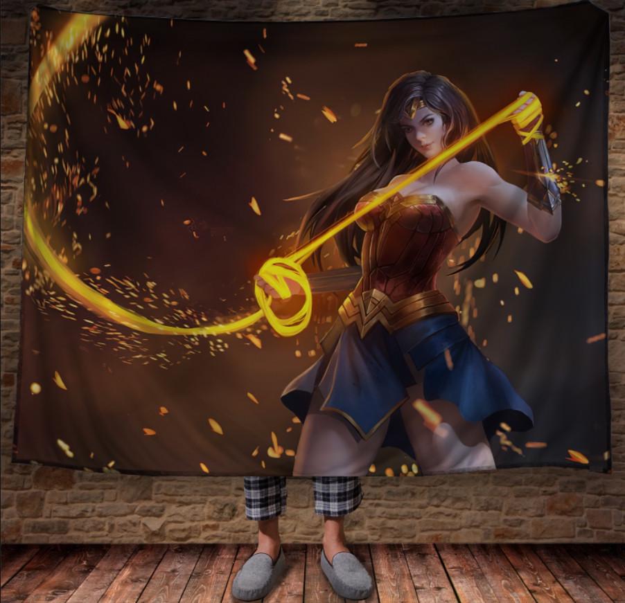 Плед с 3D принтом Чудо-Женщина с лассо 150х200 см (epi_1179)