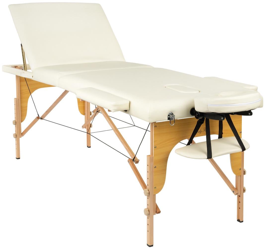 Массажный стол деревянный BodyFit XXL 70 см Бежевый (32407167)