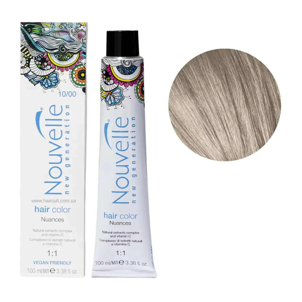 Краска для волос Nouvelle Hair Color 10/00 Холодный натуральный платиновый блонд 100 мл
