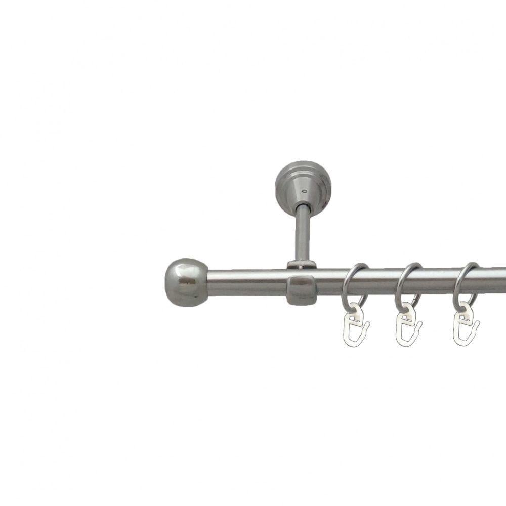 Карниз Orvit Куля однорядний гладкий 240 см Нержавіюча сталь (5503022)