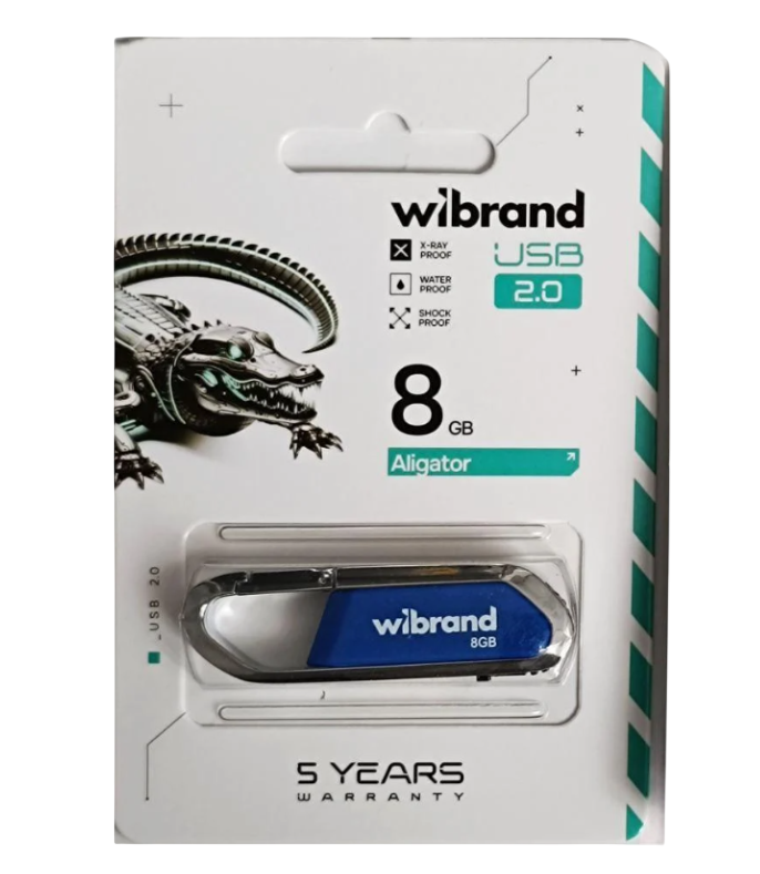 Флеш-память USB Flash 2.0 Wibrand Aligator WI2.0/AL8U7U 8Gb Blue (2530331478)