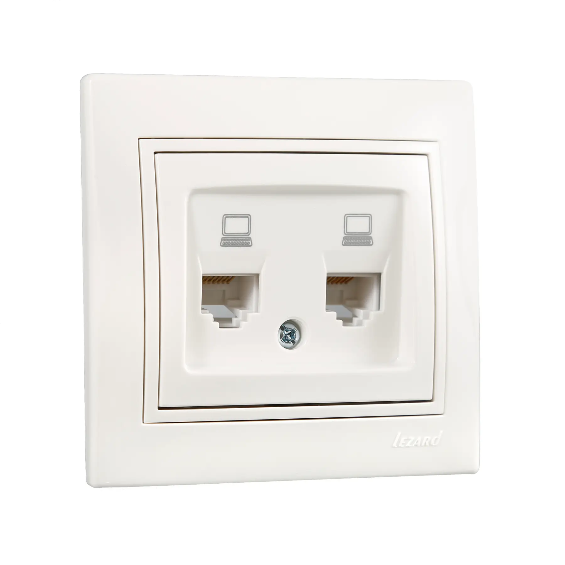 Розетка Lezard Mira 2-я компьютерная Белый