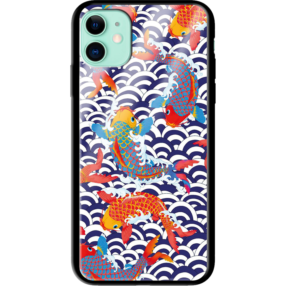 Чехол Boxface iPhone 12 mini Koi Fish Черный силикон со стеклом (41084-up2477-41165) Чехол Boxface iPhone 12 mini Koi Fish Черный силикон со стеклом (41084-up2477-41165)