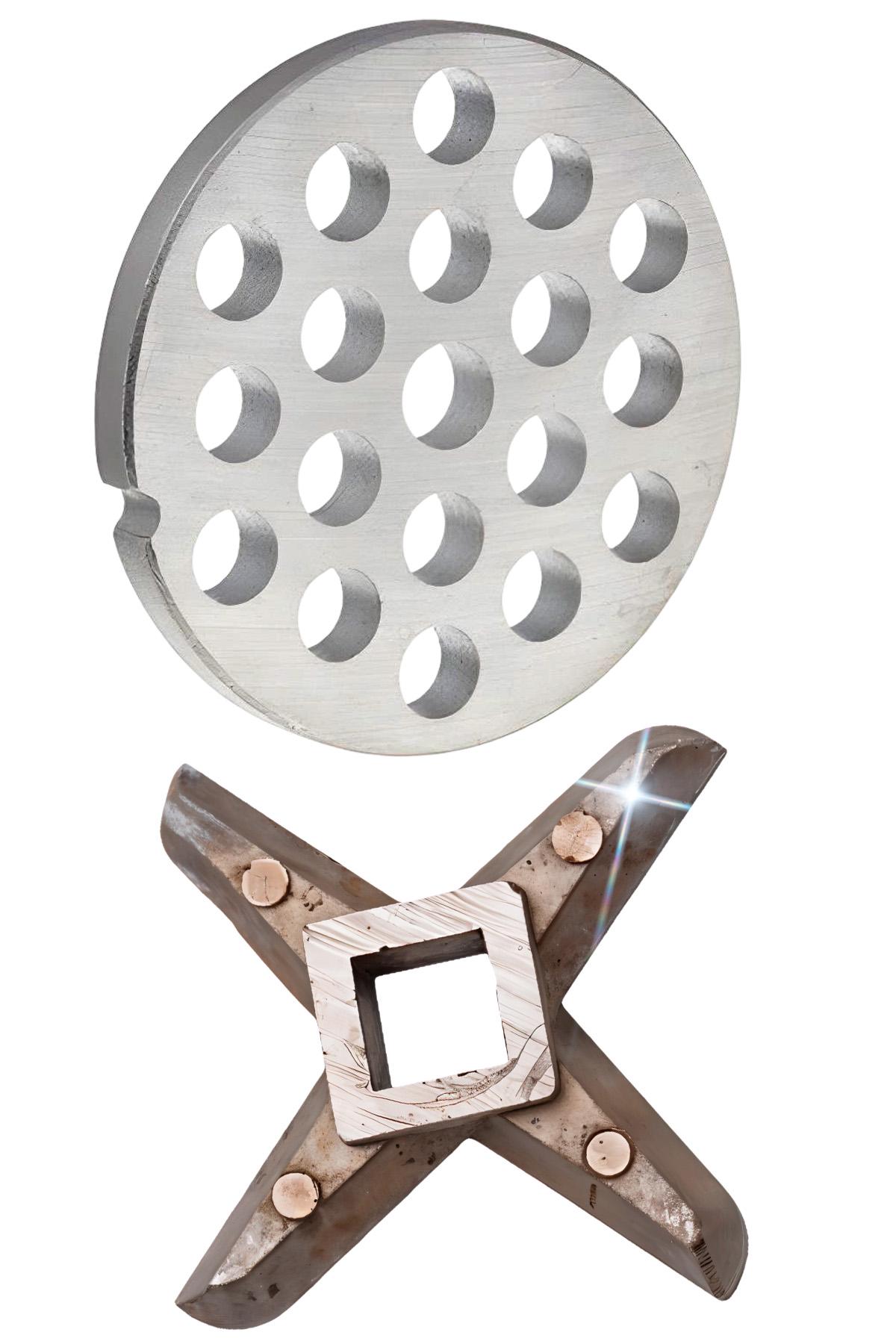 Комплект для мясорубки BRS нож каленый односторонний/сетка большая 55 мм (550063659)