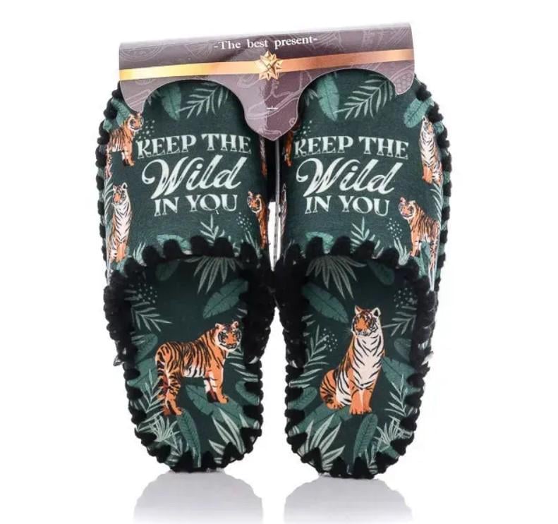 Домашние тапочки унисекс Тигр фетровые р. 40-41 Зеленый (VE-7-155-40-41)