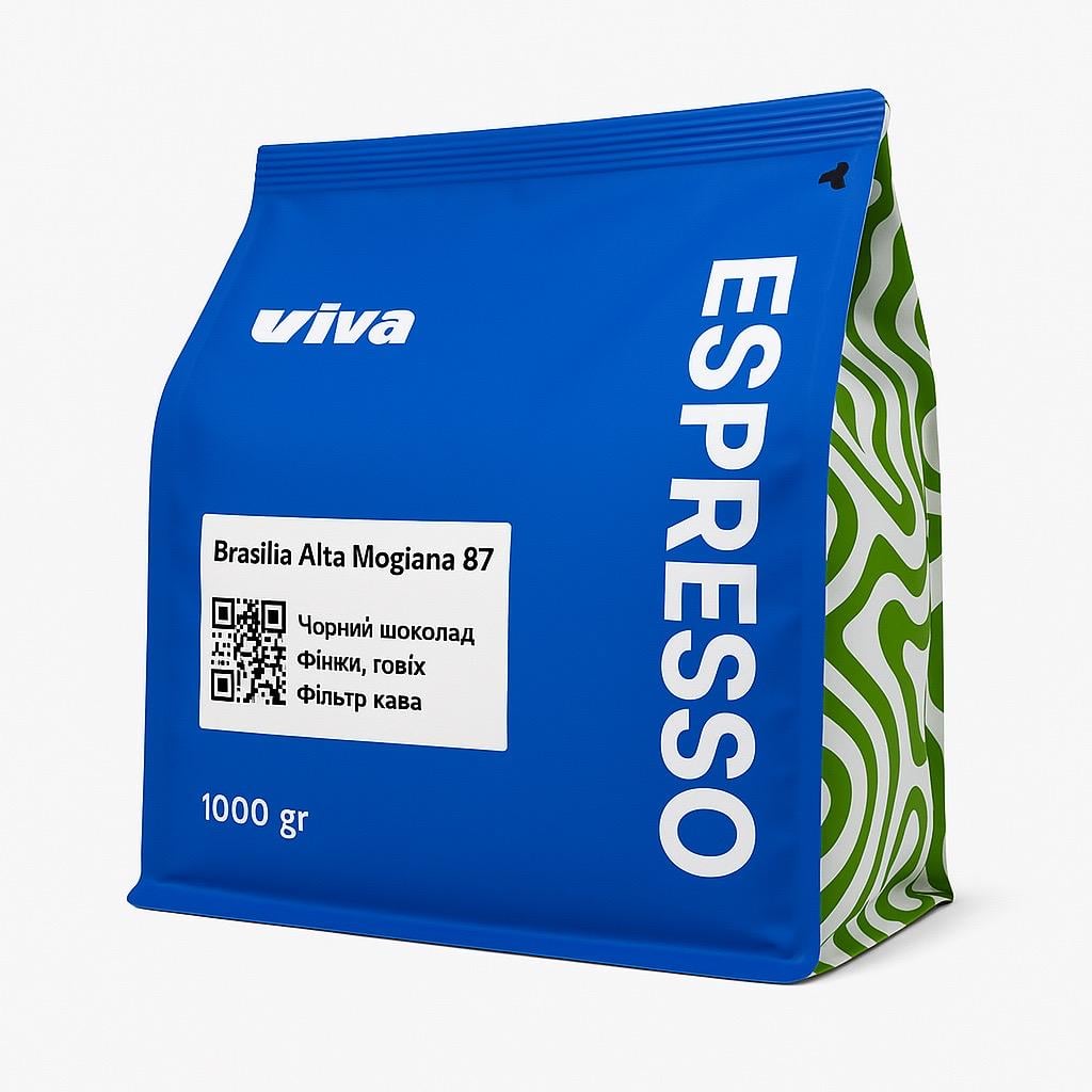 Кава зернова Viva Coffee Brasilia Alta Mogiana 1 кг (33549902)