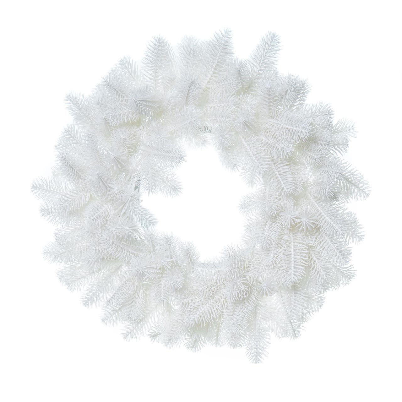 Венок SGH Premium новогодний рождественский из литой хвои 60 см Белый