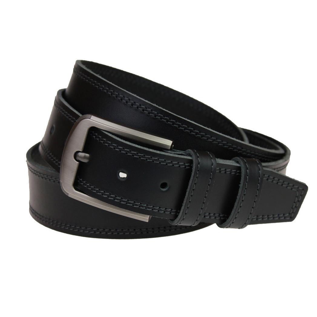 Ремень кожаный с двойной прошивкой по периметру 115-150 см Черный (82501) - фото 2 Ремень кожаный с двойной прошивкой по периметру 115-150 см Черный (82501) - фото 2