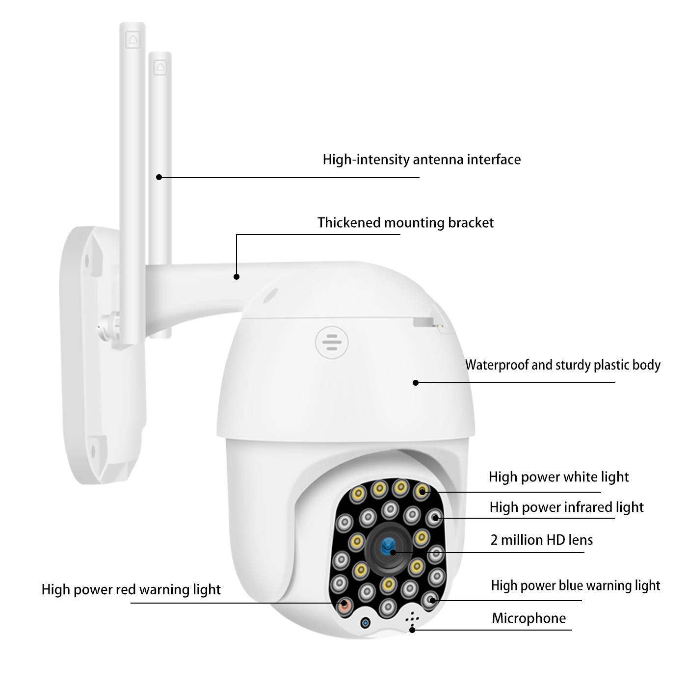 IP-камера вулична Wi-Fi CAD 555G-PTZ 2 Mp 1080P з ІЧ підсвічуванням+карта пам'яті 64Гб - фото 6