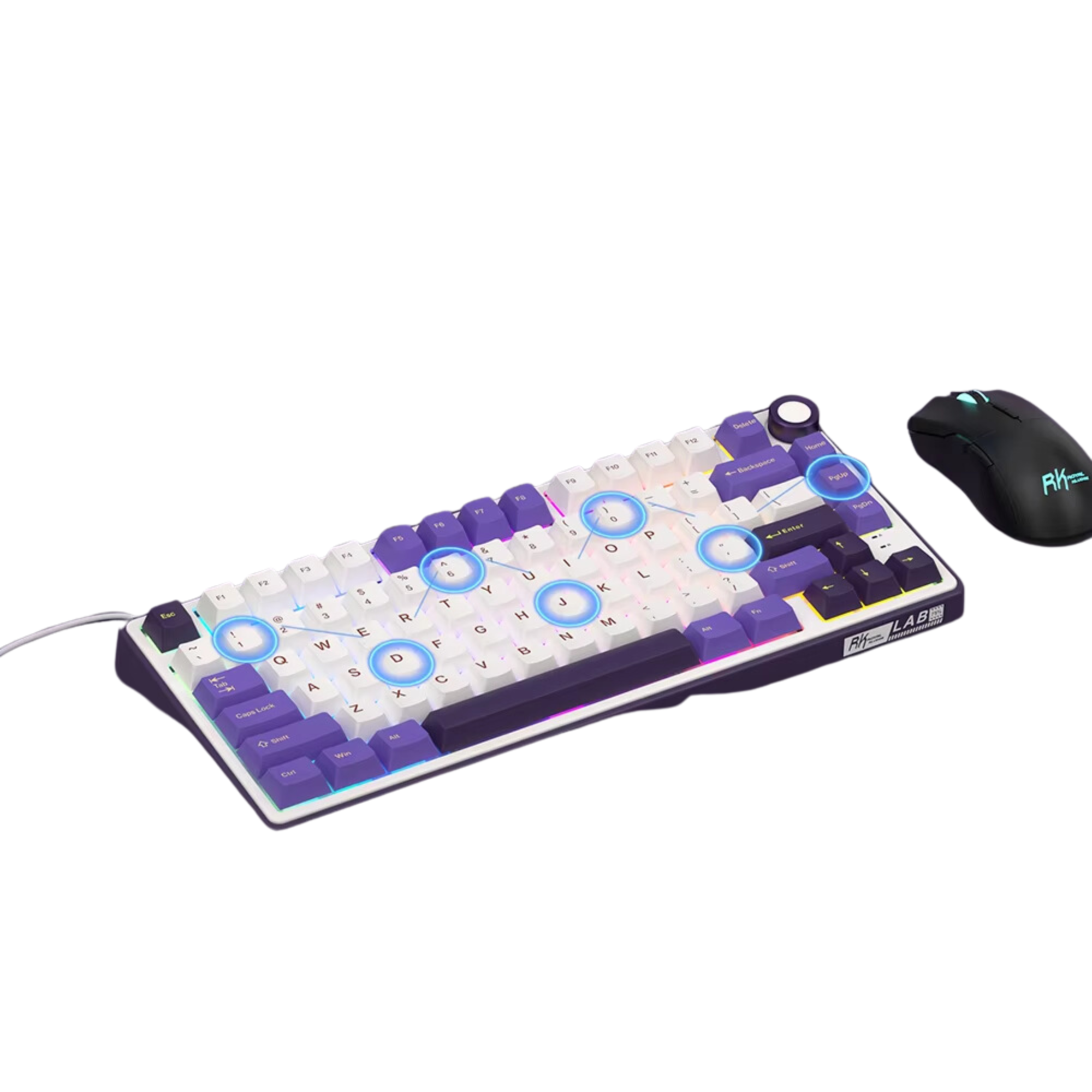 Клавиатура механическая проводная RK ROYAL KLUDGE R75 с RGB-подсветкой и поддержкой Hot-Swap/гравировка ENG/UA/RU Purple (GS-257) - фото 2 Клавиатура механическая проводная RK ROYAL KLUDGE R75 с RGB-подсветкой и поддержкой Hot-Swap/гравировка ENG/UA/RU Purple (GS-257) - фото 2