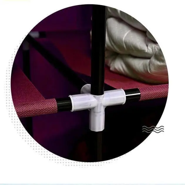 Тканевый шкаф складной Storage WARDROBE 88105 на 2 секции 105x45x170 см Фиолетовый (28207216) - фото 3