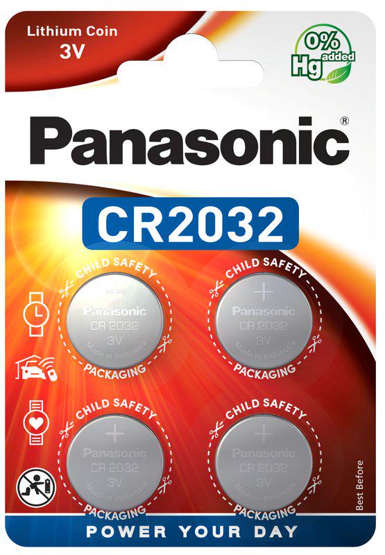 Батарейка литиевая Panasonic Lithium Power CR-2032EL/4B CR2032 3V блистер 4 шт. (2956)