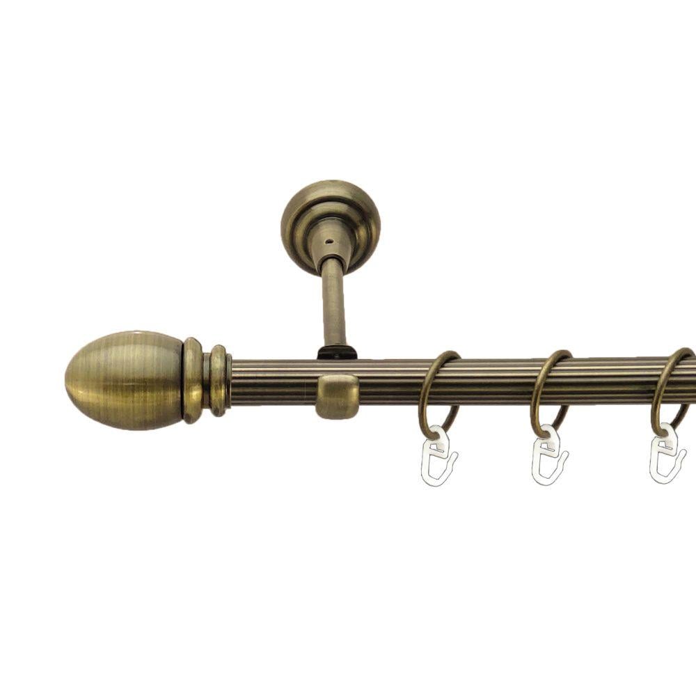 Карниз Orvit Белуно металевий однорядний відкритий рифлена труба кільце металеве 19 мм 200 см Антик (00-00021964)