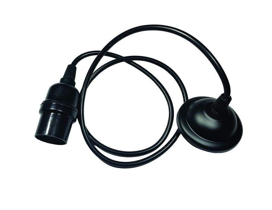 Підвісний світильник лофт чорний на одну лампу без плафону Levistella AMP37001-1