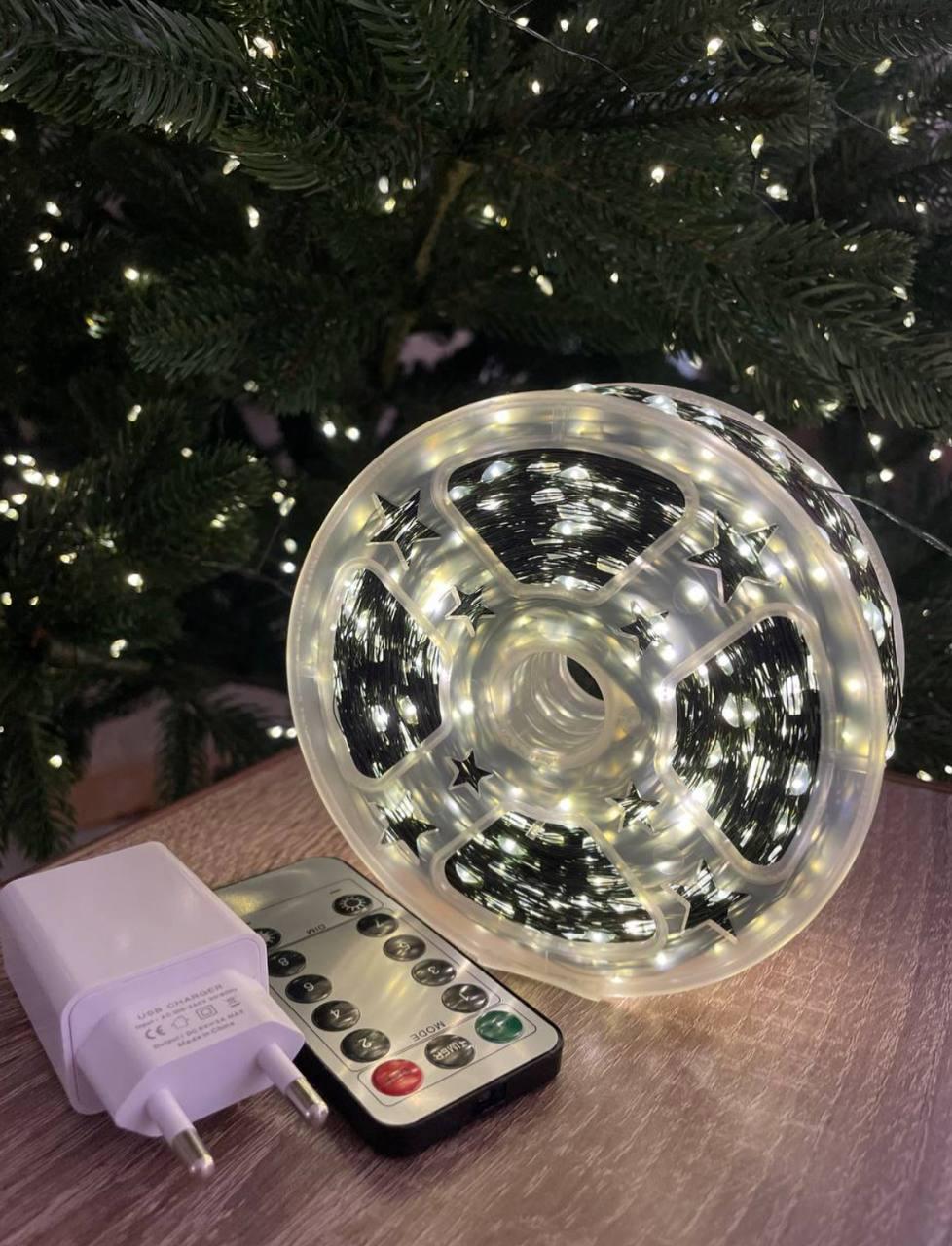 Гирлянда Роса 200 м 2000 LED Белый теплый/Зеленый провод (6453) - фото 4 Гирлянда Роса 200 м 2000 LED Белый теплый/Зеленый провод (6453) - фото 4