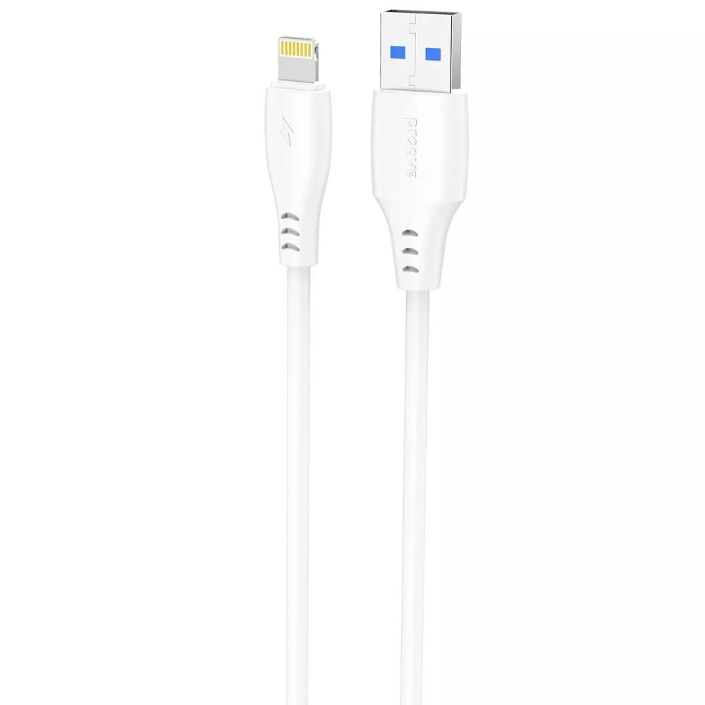 Кабель для зарядки Proove Simple Silicone, USB to Lightning, 2,4 А, длина 2 м, Белый (CCSS12001122)