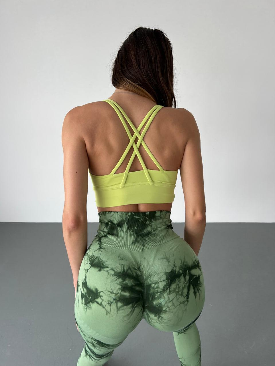 Леггинсы с мраморным принтом S Зеленый (HX0130000S) - фото 5