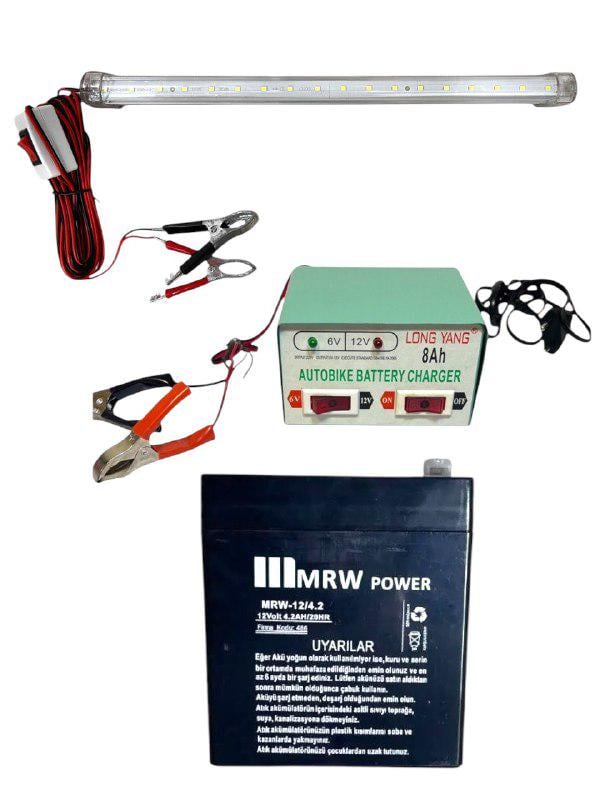 Комплект светодиодной ленты 12V с крокодилами/аккумулятор MRW POWER 12V 4,2 Ah 20hr/зарядное устройство 6V/12V 8A с индикацией (2012164487)