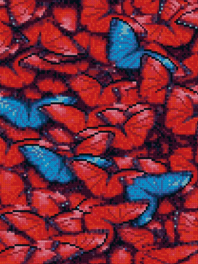 Алмазная мозаика Strateg Красные бабочки 30х40 см (HX239)