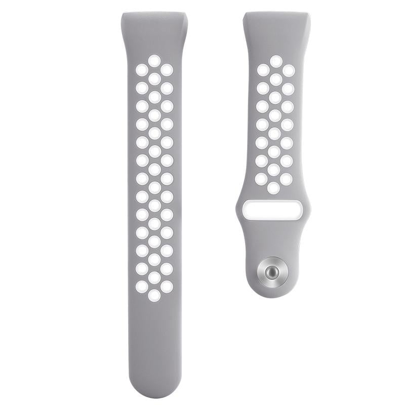 Силиконовый ремешок Primo с перфорацией для фитнес браслета Fitbit Charge 3/4 S Grey/White (1499810103)