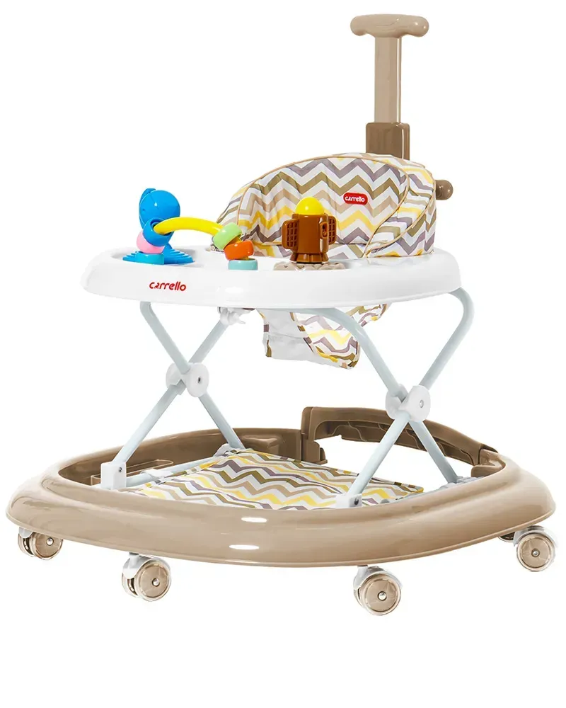 Ходунки дитячі Carrello Eterno 3в1 з пластику та текстилю 67х14х72 см Бежевий (150-98-CRL-9607 Beige)
