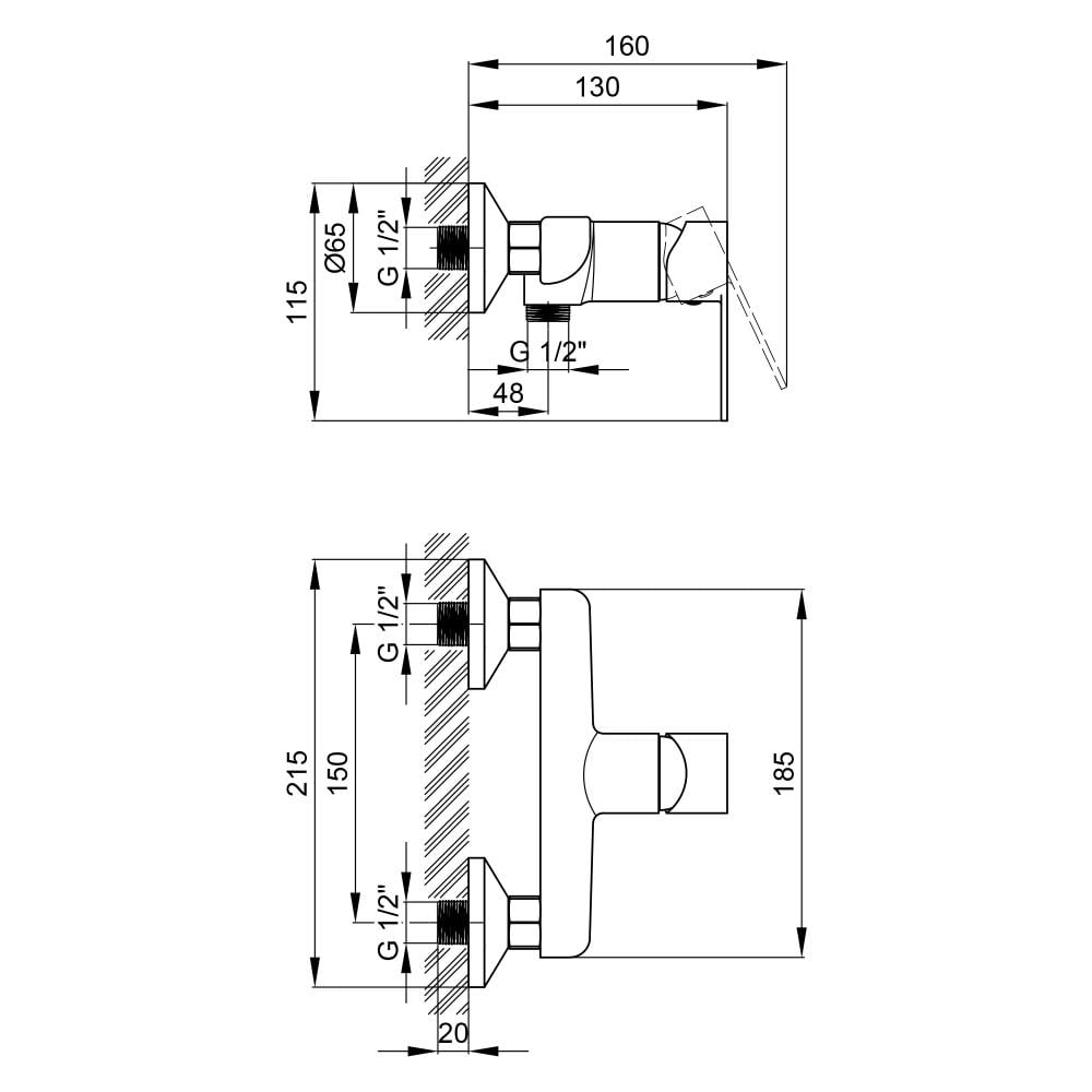 Змішувач для душу Qtap Ustek 4016107C (QTUS4016107C) - фото 2