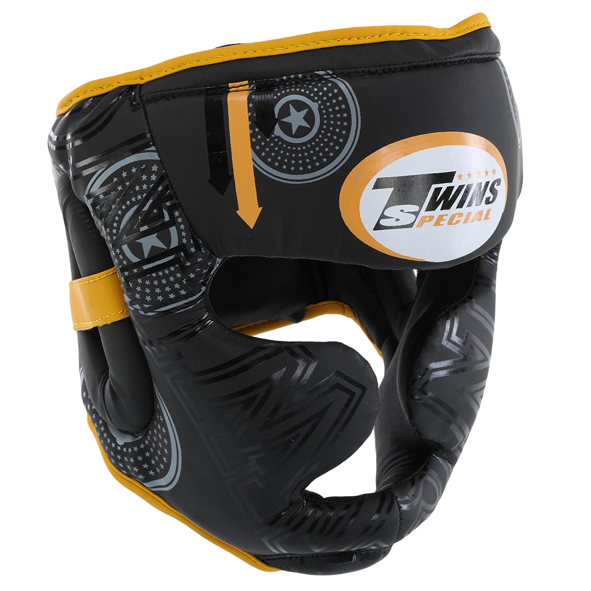 Шлем боксерский TWN BO-9481 TW50 с полной защитой PVC M Черно-желтый (BO-9481_Черный-желтый_M)