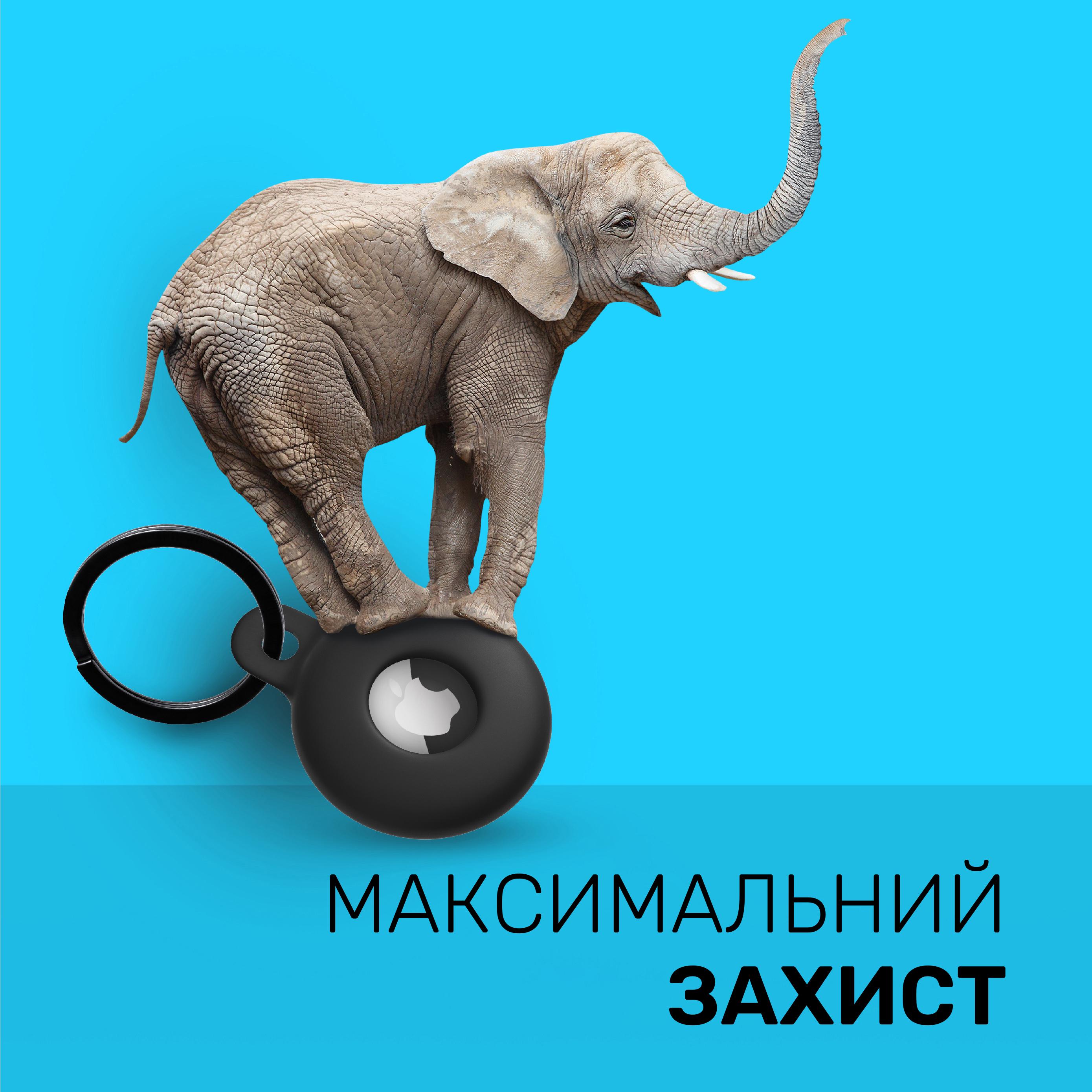 Чехол брелок Kayfovo BDG2 для Apple AirTag с карабином Silicone Black/Dark Gray 2 шт. (28650) - фото 6