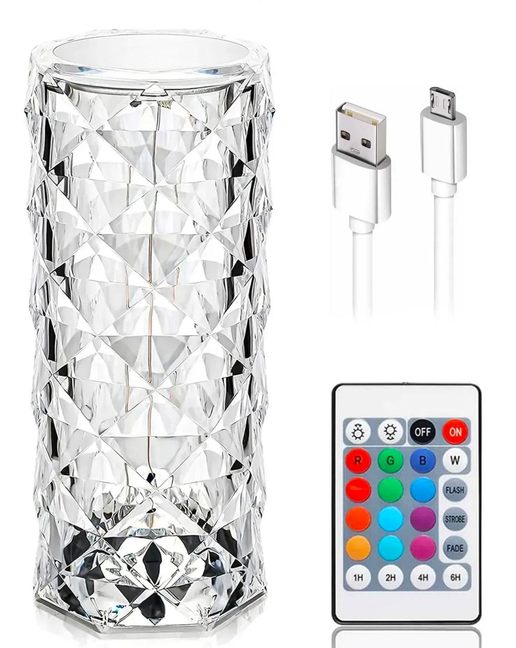 Лампа настольная LED Crystal Rose хрустальная 23 см (2860126463)