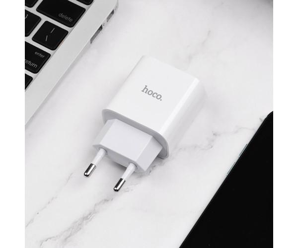 Зарядний пристрій мережевий Hoco C76A Type-C 3A PD QC3.0 18W без кабеля White - фото 5 Зарядний пристрій мережевий Hoco C76A Type-C 3A PD QC3.0 18W без кабеля White - фото 5