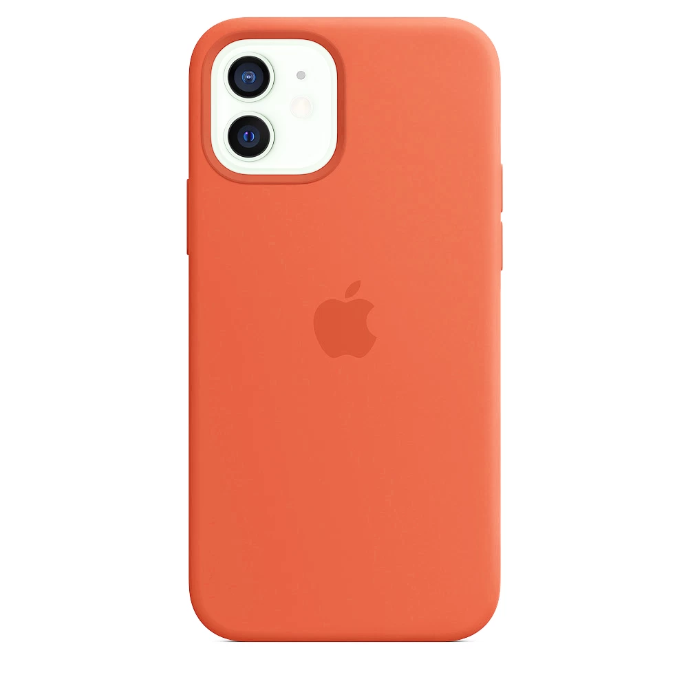 Силиконовый Чехол Накладка Silicone Case для iPhone 12/12 Pro Orange - фото 1