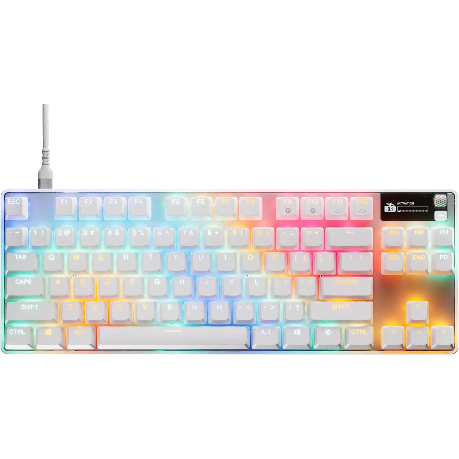 Клавіатура ігрова  SteelSeries Apex Pro TKL WL Gen 3 UA HyperMagnetic USB OLED RGB White (64898)