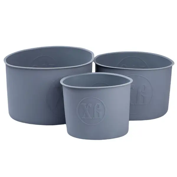 Набор форм для выпекания куличей 14,5/12/9,5 см силиконовых Серый (2916992058)