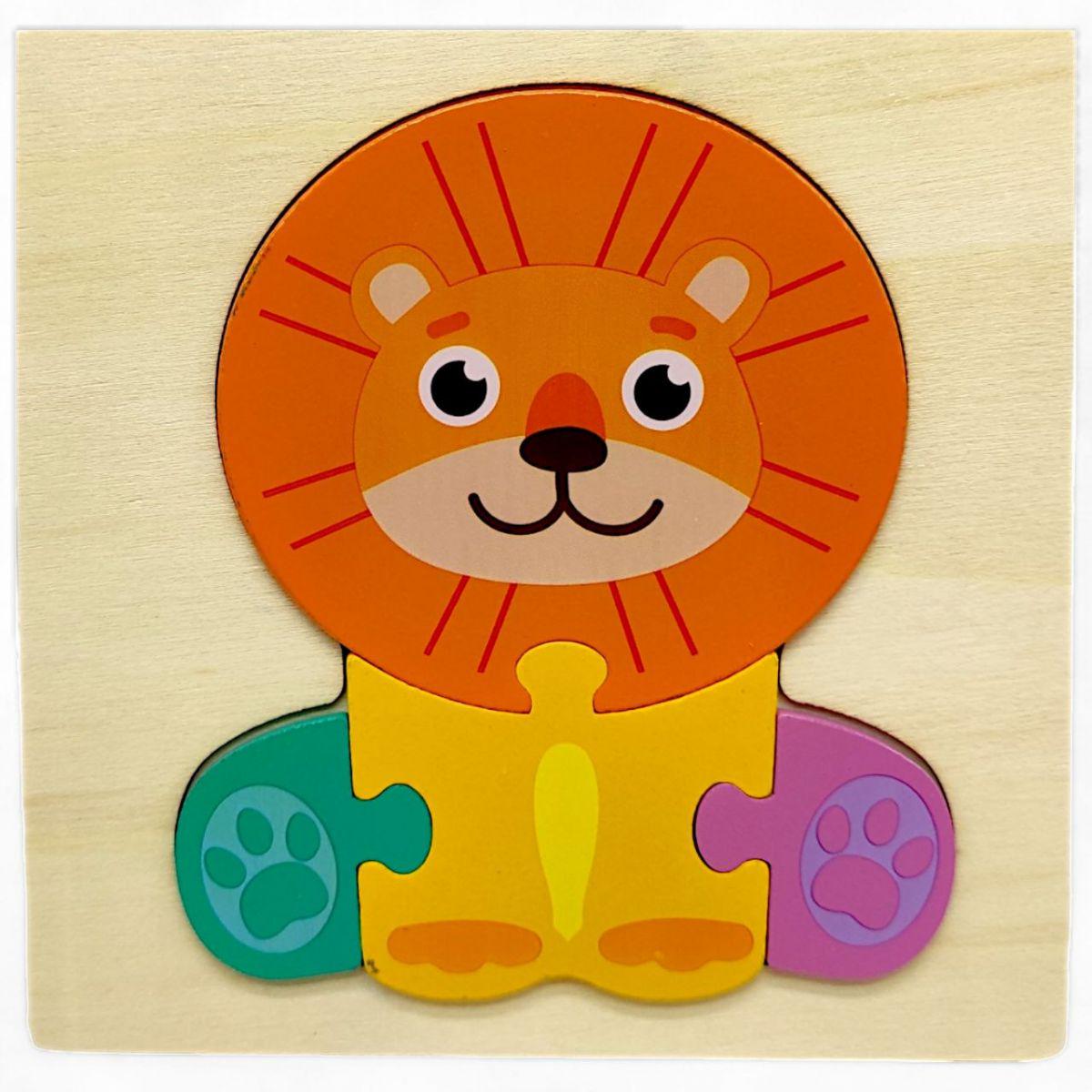 Вкладиш-пазл дерев'яний Левеня 15х15 см
