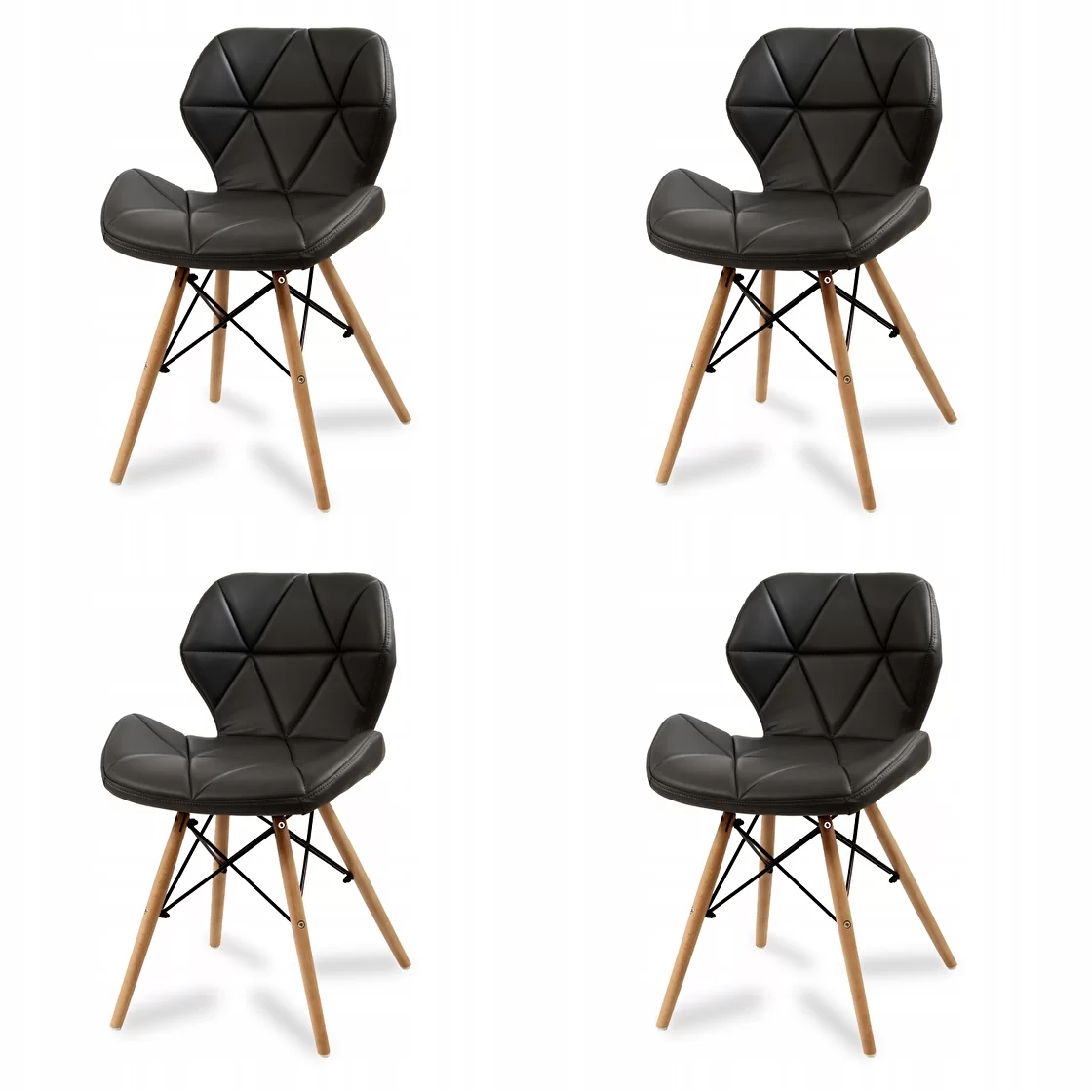 Набор из четырех кресел Nordhold в скандинавском стиле 42х72х50 Черный Набор из четырех кресел Nordhold в скандинавском стиле 42х72х50 Черный