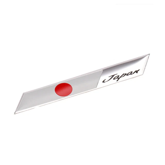Эмблема алюминиевая флаг Японии с надписью Japan 9,8х1,5 см. (1693842260)