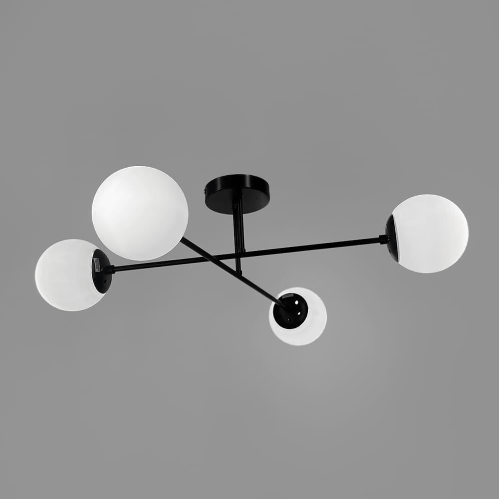 Люстра стельова молекула Light House LNF-17519/4 BK/WT з білим плафоном Чорний