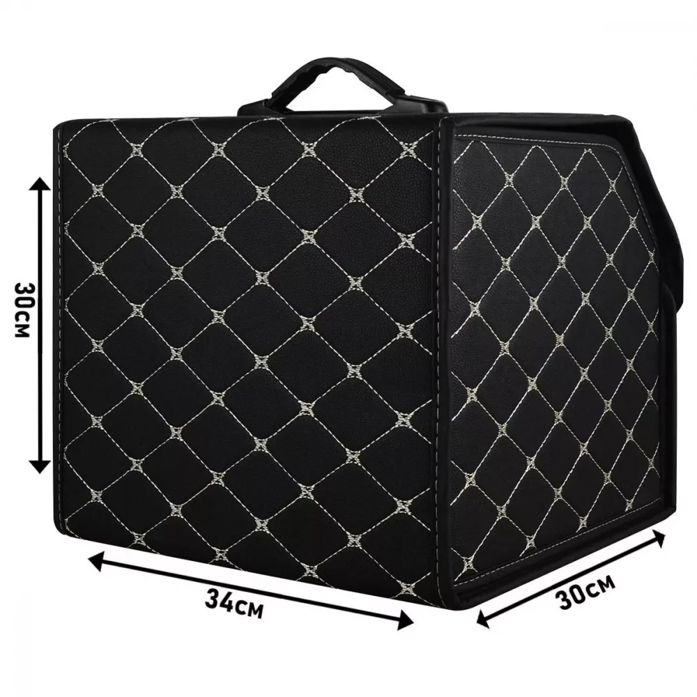 Органайзер в багажник автомобиля 34х30х30 см Черный с золотой нитью - фото 5 Органайзер в багажник автомобиля 34х30х30 см Черный с золотой нитью - фото 5