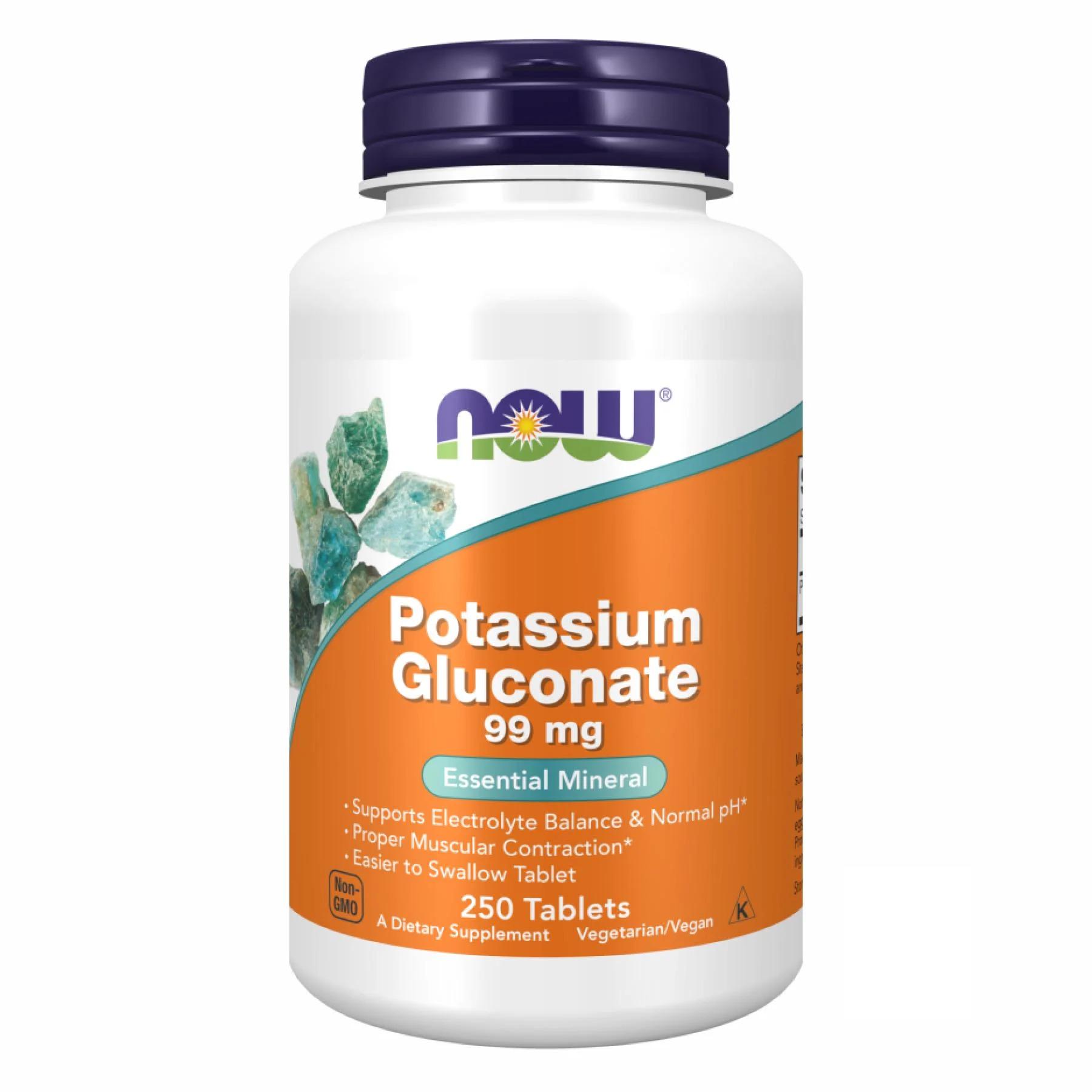 Глюконат калия Now Foods Potassium Gluconate 99 мг 250 табл.