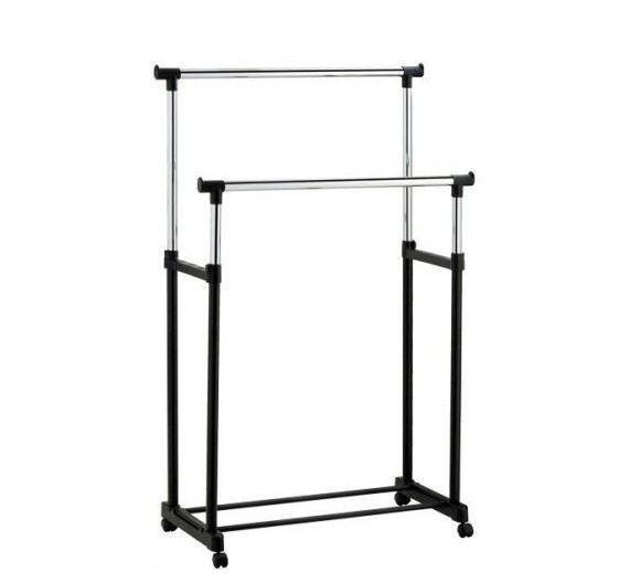 Стійка-вішалка для одягу та взуття Double Pole Mini телескопічна