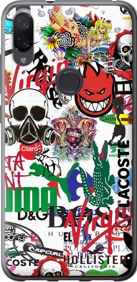 Чехол на Xiaomi Mi Play Many different logos (4022u-1644-42517)