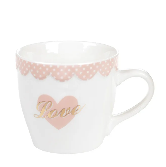 Чашка порцелянова Flora Love 0,35 л Рожевий 31976